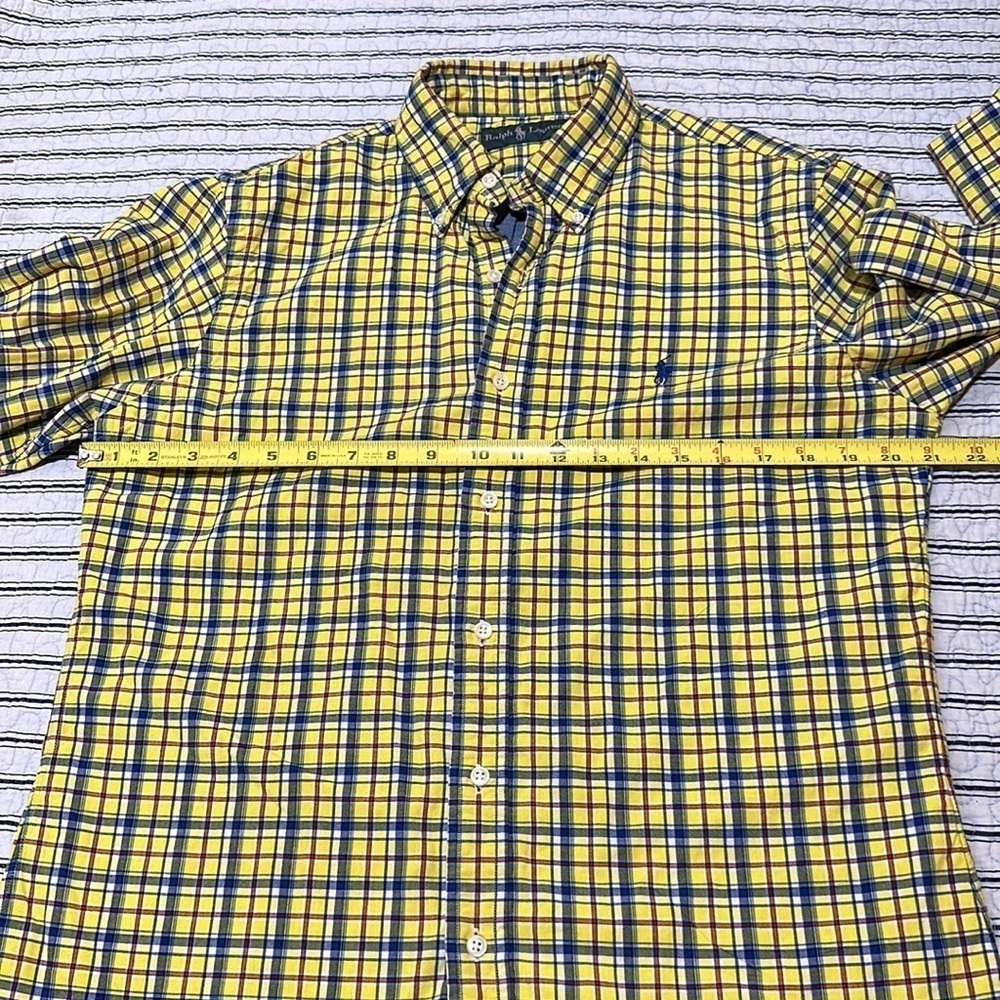 😊Ralph Lauren Men's Multi Color Double Lined Plaid Button-Down Shirt M - Picture 5 of 16